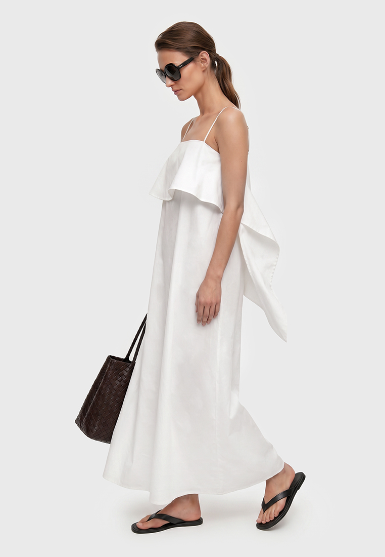 Платье с декоративной деталью (Белый)